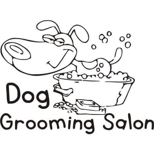 Adesivo de parede Creative Wall Decals Cartoon Dog Taking A Shower Vinyl Wall Sticker Removable Grooming Salon Decal Decor ZA557