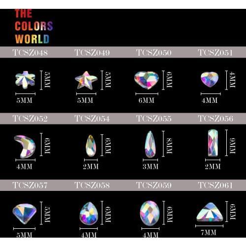TCST-001 Rhinestone AB Crystal Diamond Gems Flatback 3D Tips Nail Accessoires Jewelry Stones Manicure Nail Art Decoration DIY