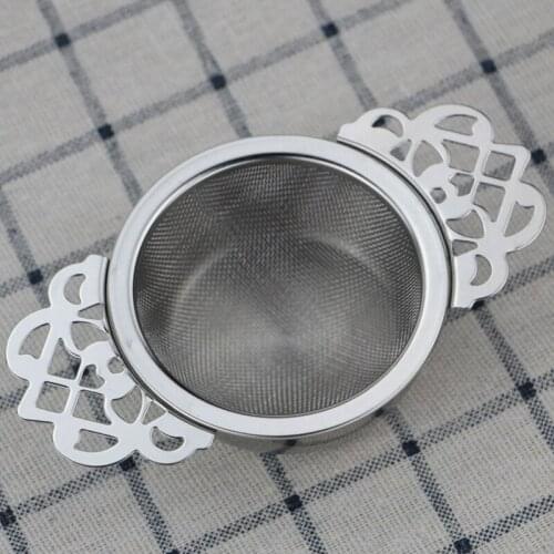 Tea Strainers with Drip Bowls 2-Pack Elegant Stainless Steel Loose Leaf Tea Strainers