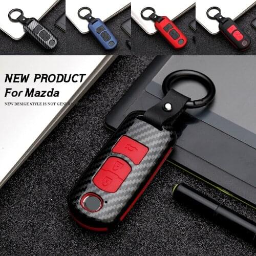 ABS+Silicone Car Key Case Cover For Mazda 2 3 6 Axela Atenza CX-5 CX5 CX-3 CX3 CX-7 CX-9 2014-2019 with keychain