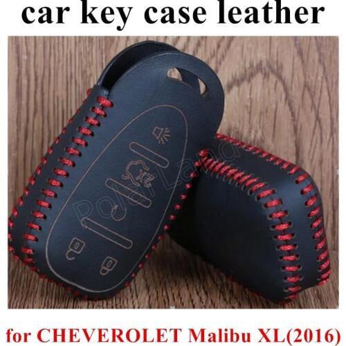 Only Red new brand car styling Hand sewing car key case cover Genuine quality leather fit for CHEVEROLET Malibu XL(2016)