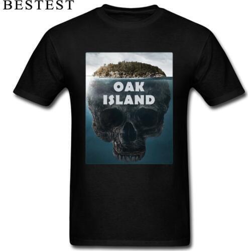 Skull T-shirt Oak Island Tshirt Men Walking Dead Horror T Shirts 3D Skulls Tops Punk Rock Male Tees Cotton Black Poster Clothing