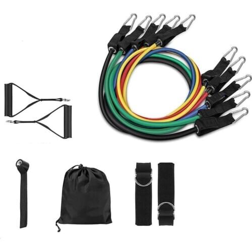 11Pcs/set Resistance Bands TPE Pull Rope Fitness Workout Bands for Resistance Training Home Exercises Gym Practise 10-100LB