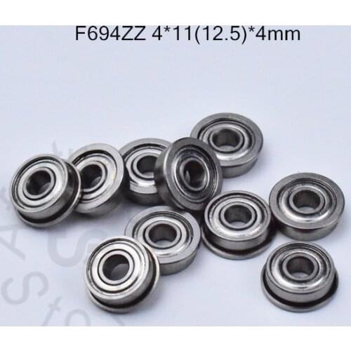 F694ZZ 4*11(12.5)*4mm 10pieces bearing Flange bearings 694 F694Z F694ZZ chrome steel deep groove bearing