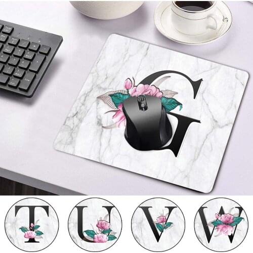 Smooth Waterproof PU Leather Mini Computer Mouse-pad Portable Game Laptop Mouse Pad White Marble Pattern Durable Game Mouse Mat