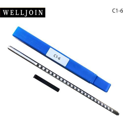 HSS 6mm C1 Push-Type Keyway Broach Metric Size HSS Keyway + Shim Cutting Tool for CNC Router Metalworking