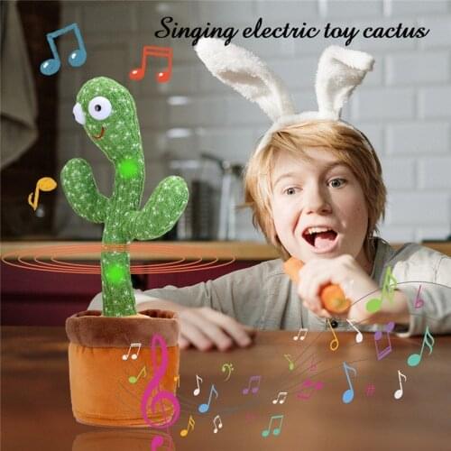 Cactus Plush Toy Electric Singing 120 Songs Dancing And Twisting Cactus Luminous Recording Learning To Speak Twisting Plush Toy