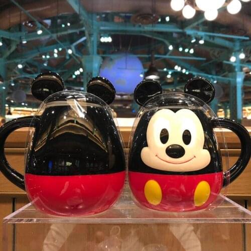 New style creative Shanghai Disney Mickey egg shape mug with lid ceramic mug decoration gift AG 2230