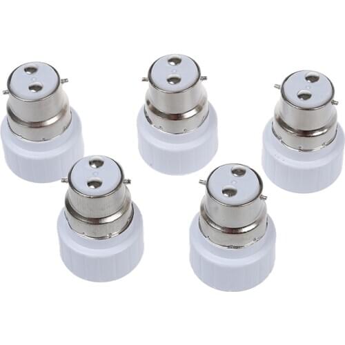 B22 to GU10 Lamp Light Bulb Base Socket Converter Adaptor 5 pack