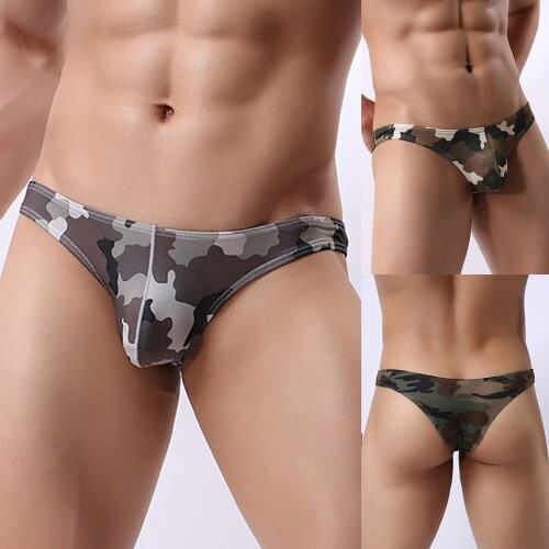 Men Briefs Sexy Mens Underpants Cotton Breathable Softty Camouflag Print Underpants Knickers Briefs Sexy Low Waist Underwears
