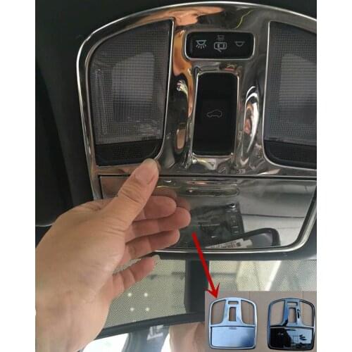 Stainless steel 2pcs/lot Front reading light decorative panel car stickers For Hyundai Kona Encino 2018 2019 Car Stying