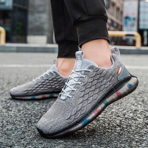 2021 New Summer Mens Leisure Breathable Mesh Scale Sports Shoes Fashion Running Sneakers Flats Comfortable Sport Casual Shoes