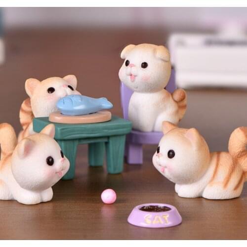 New Creative Cats Resin Statue Micro Decor Car Desktop Outdoor Garden Animal Sculpture Decorations Ornaments Dropshipping