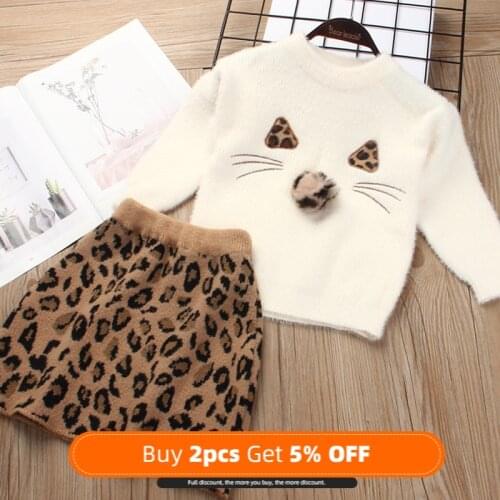 Girls Dress 2021 New Princess Dresses Autumn Winter Christmas Sweater and A-Line Dress for Girl Kid Dress Cute Children Clothing