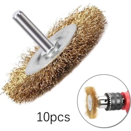 10Pcs 50mm Steel Wire Wheel Brushes For Metal Rust Removal Polishing Brush Steel Cutting Rotary Brush For Mini Drill Rotary Tool