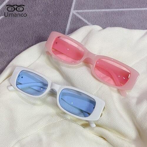 Fashion Small Rectangle Sunglasses for Women Men White Black Red Leopard Print Color Male Female Eyeglasses Travel Beach Street