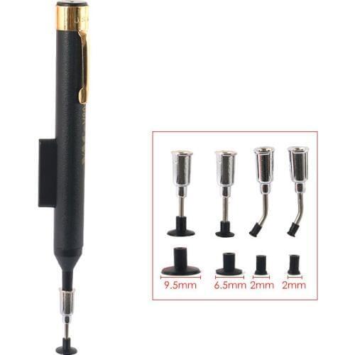 Anti-satic IC Pick-up Vacuum Sucker Pen + 4 Suction Headers for BGA SMD Work Reballing Aids