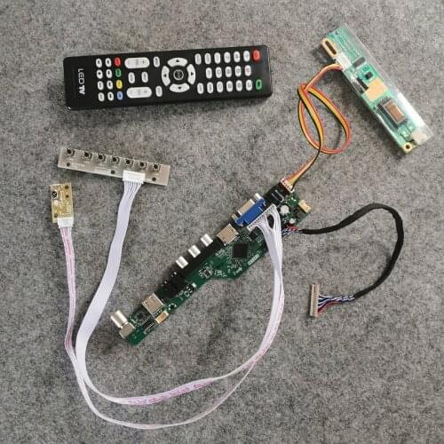 VGA USB AV LVDS 20 Pin For LT141X2/LTN141X7/LTN141X8 matrix 1024*768 1CCFL LCD panel controller drive board display DIY kit