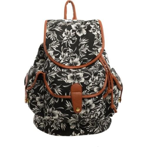 Vintage Backpack Embroidery Canvas Backbag Women Handmade Flower Embroidered Travel Bag Schoolbag Backpacks Rucksack WZ002