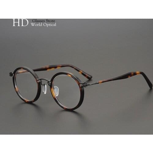 Japanese Rretro Handmade Eyeglasses Titanium Round Optical Frames For Mens And Womens Myopia Prescription Lens Glasses Reading