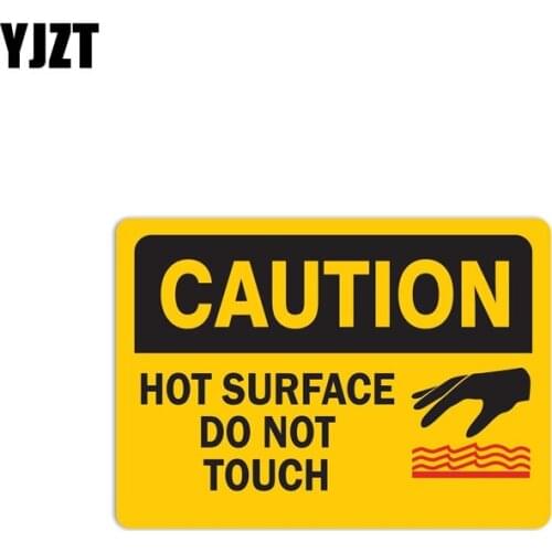 YJZT 14.7CM*10.6CM Personality Decoration Decal Caution Hot Surface Do Not Touch PVC Car sticker 12-0922