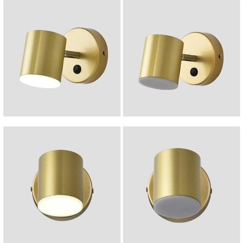 Golden Wall Lamp Metal Alloy Gold Swivel Wall Sconces Led Lights Bedroom Book Reading Lamps Lighting Fixture Indoor D111