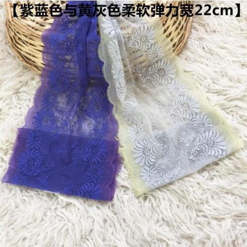 1 Meter/lot 22cm Width DIY Handmade Hair Decoration Wide Elastic Stretch Lace Trimmings Lace Fabric