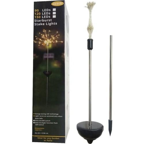 150 LED Solar Garden Light Plug-in Lawn Lamp Festive Mood Lights Waterproof Firework Lights Garden Decor Colorful Stake Light