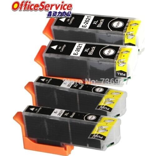 4 Black Compatible Ink Cartridge 26XL T2621 T2631 For Epson XP-510 XP-605 XP-610 XP-615 XP-700 XP-710 XP-800 XP-810 printer