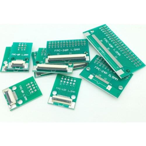 4pin 6pin 8pin 10pin 12pin 20pin 24pin 26 pin 1.mm FFC FPC adapter 2.54mm Flat cable Socket converter breakout board for TFT LCD