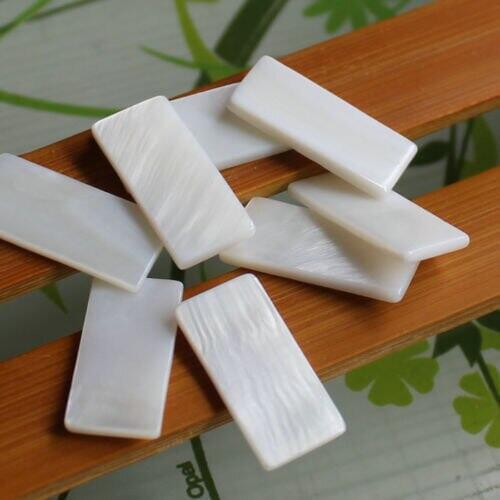 50 Pcs natural decorate Inlay material 10*21mm white pearl shell blanks
