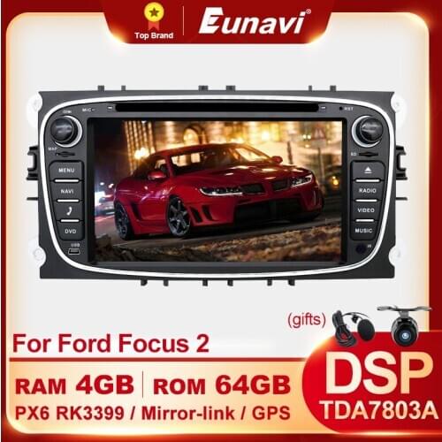 2 Din Android 10 Autoradio Car DVD For Ford Focus 2 II MK2 Mondeo S-MAX C-MAX Galaxy Kuga Multimedia Audio Radio Player GPS 2Din