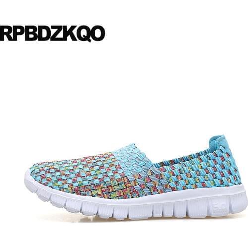 Maternity woven elastic shoes 2018 chinese grey round toe cheap designer china summer 5 flats breathable slip on women blue