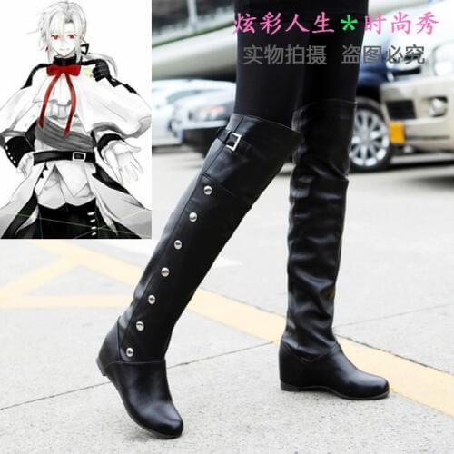Freeshipping anime Owari no Seraph of the end Ferid Bathory Hyakuya Mikaera Mikaela Cosplay Boots Shoes custom-made Halloween