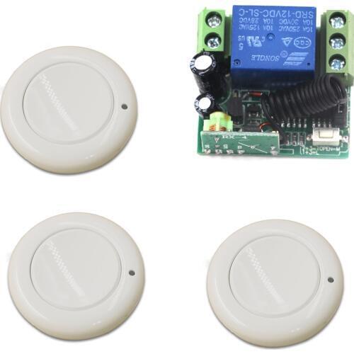 Wireless Remote Control Switch 12V 10A Mini Receiver + Transmitter Fixed Code Access Door Control System 315/433Mhz