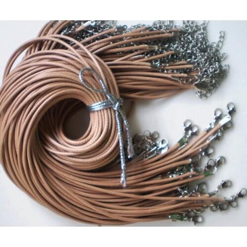 18 inches Wholesale Bulk Lot 10 pcs 10 Strings Beige Half PU Leather String Necklace Cord jewlery making supplies Chains