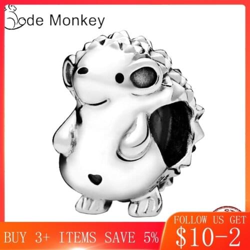 CodeMonkey Authentic 925 Sterling Silver Hedgehog Beads Fit Original Design Bracelet DIY Jewelry Making Charms Pendant CMS1521
