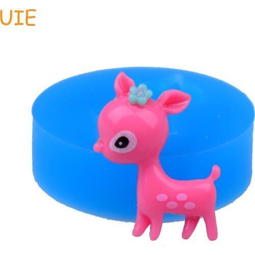 DYL347U 23.1mm Deer Silicone Mold - Animal Mold Gum Paste, Food Grade, Resin, Fondant, Candy Making Polymer Clay Chocolate Mold