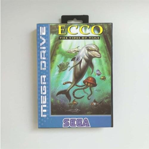 Ecco The Tides of Time - EUR Cover With Retail Box 16 Bit MD Game Card for Sega Megadrive Genesis Video Game Console