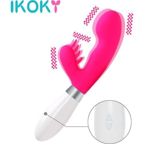 IKOKY Barbed Dildo Vibrators G-spot Massager Clitoris Stimulator Adult Products Dual Motor Vibration Sex Toys for Women Sex Shop