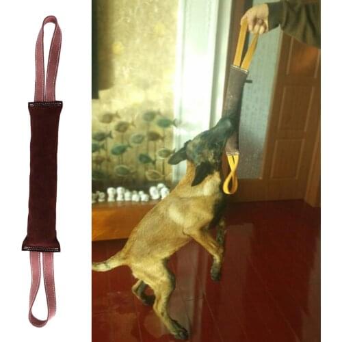 Bite Tug Toy with 2 Strong Handles, Durable & Tear-Resistant Leather Fabric, for
