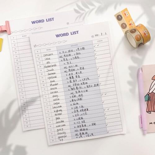 Ins Simple Style Memo Pad 30 Sheets B5 notebook Learning Note Paper English Word List Student diy Daily Plan Schedule Stationery