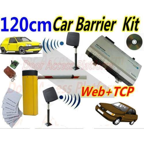 0~120cm Card reading Car Park Barrier gate kit for one door Entrance+Exit Driver Swipe card Network Access controller Panel box