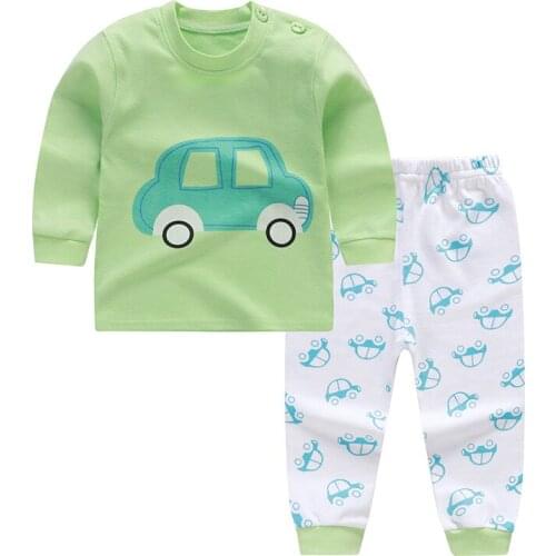ZWY1178 Fashion Children Boys Girl Cartoon Clothing Suits Baby T-shirt Pants 2Pcs/Sets Spring Autumn Clothes Toddler Tracksuits