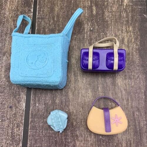 4 Pcs Cute Bags Colorful Shoulder Handbag Doll Accessories For Babie Doll Baby Girl Kids Toy Gift