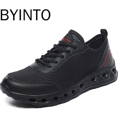 Plus Size 39-48 Fashion Summer Men Sport Shoes Light Breathable Hollow Mesh Sneakers Black Gym Male Tennis Shoes Tenis Masculino
