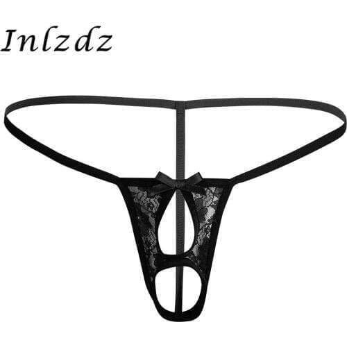 Mens Lingerie Sex Panties Open Butt Crotchless Hollow Out Penis Hole G-String Thong Briefs Ball Lifter G-string Bikini Underwear