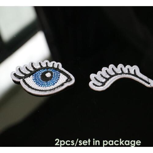 2pcs/set embroidery eye patches for clothing Embroidered iron on parches for clothes Sewing applique parches