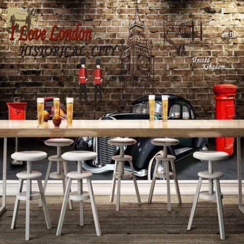 Drop Shipping Photo Wallpaper 3D Stereo Nostalgic Old British London Amorous Feeling Custom Wallpaper Living Room Bedroom Mural