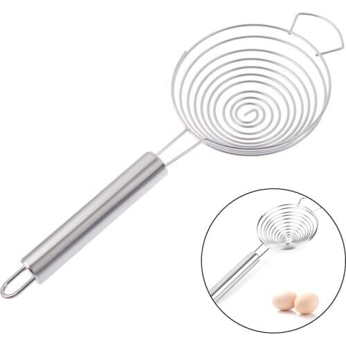 Egg Yolk Separator Spoon Divider Hand Held Stainless Steel Egg Yolk White Holder Separator Kitchen Gadgets Baking Tool